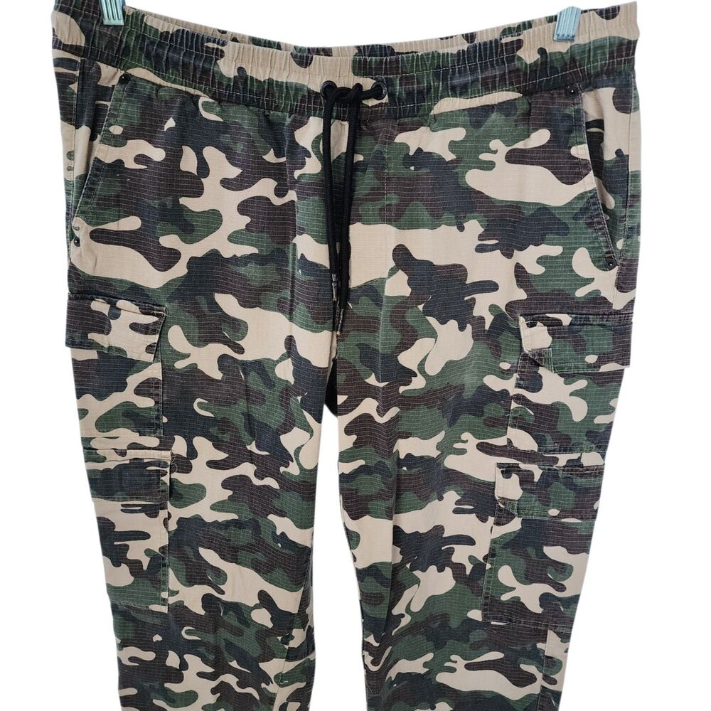 Dogg Supply by Snoop Dogg Mens XL Camo Cargo Pants Ripstop Stretch Elastic Waist - Picture 2 of 16